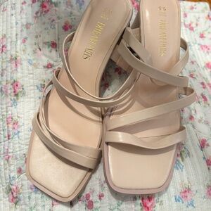 Dream Pairs Nude Strappy Square-Toe Heeled Sandals Women’s